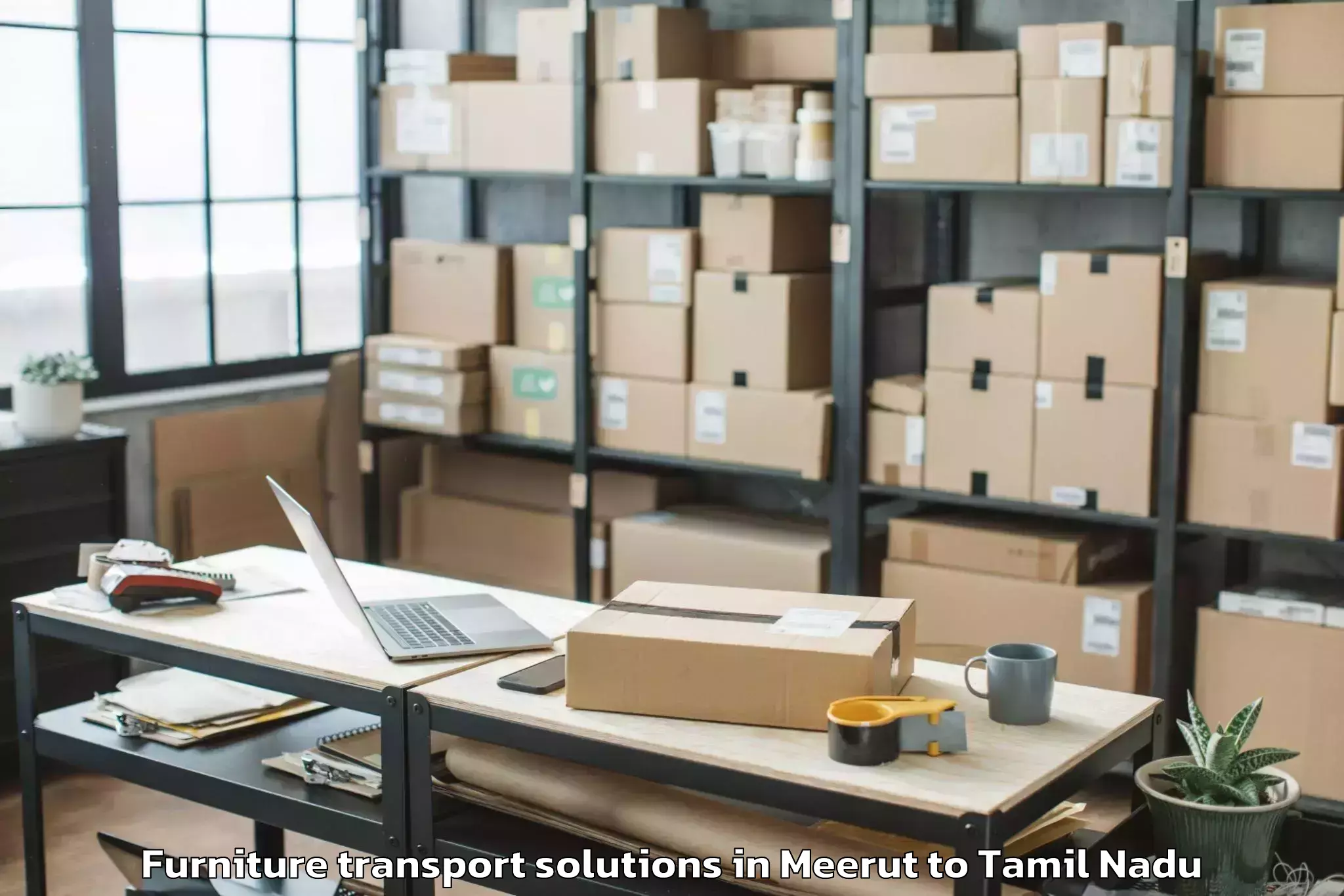 Trusted Meerut to Ettaiyapuram Furniture Transport Solutions